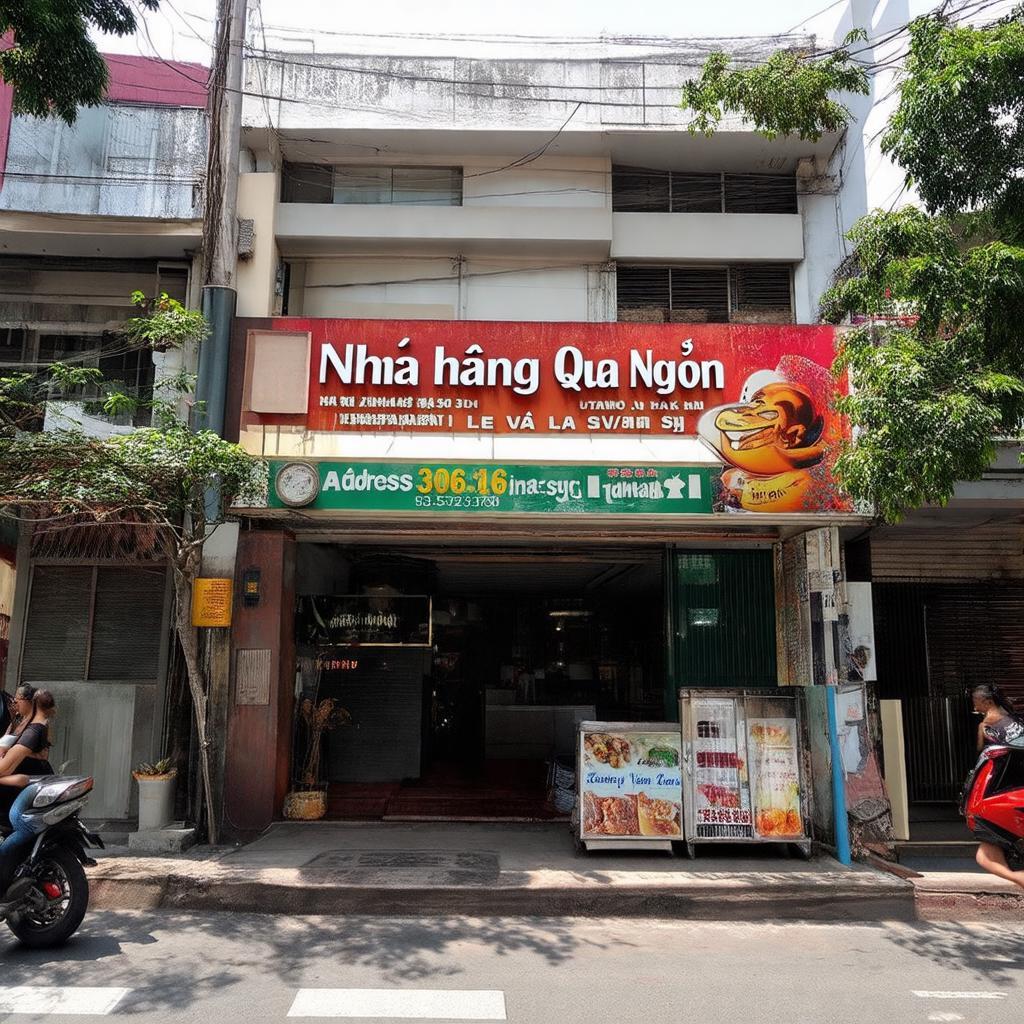 Mặt tiền Nhà hàng Quá Ngon 306-308 Lê Văn Sỹ quận Tân Bình, dễ dàng nhận diện
